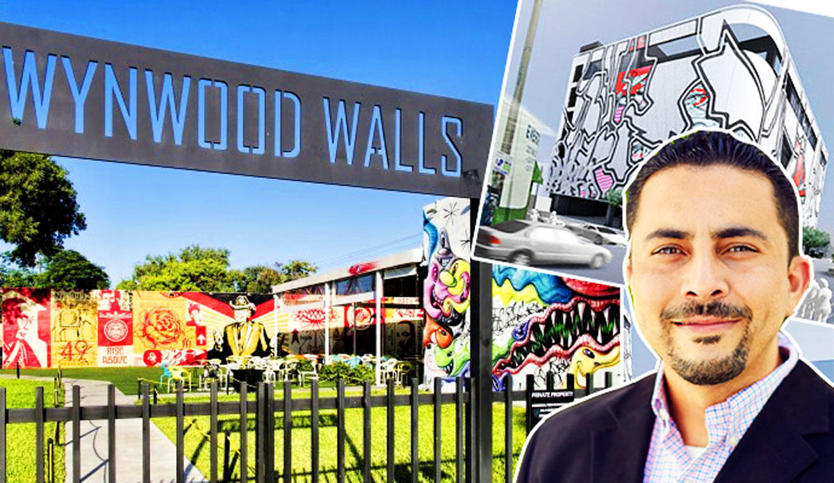 Goldman Properties garage and Wynwood walls with Wynwood BID executive director Manny Gonzalez (Credit: Dan Lundberg)