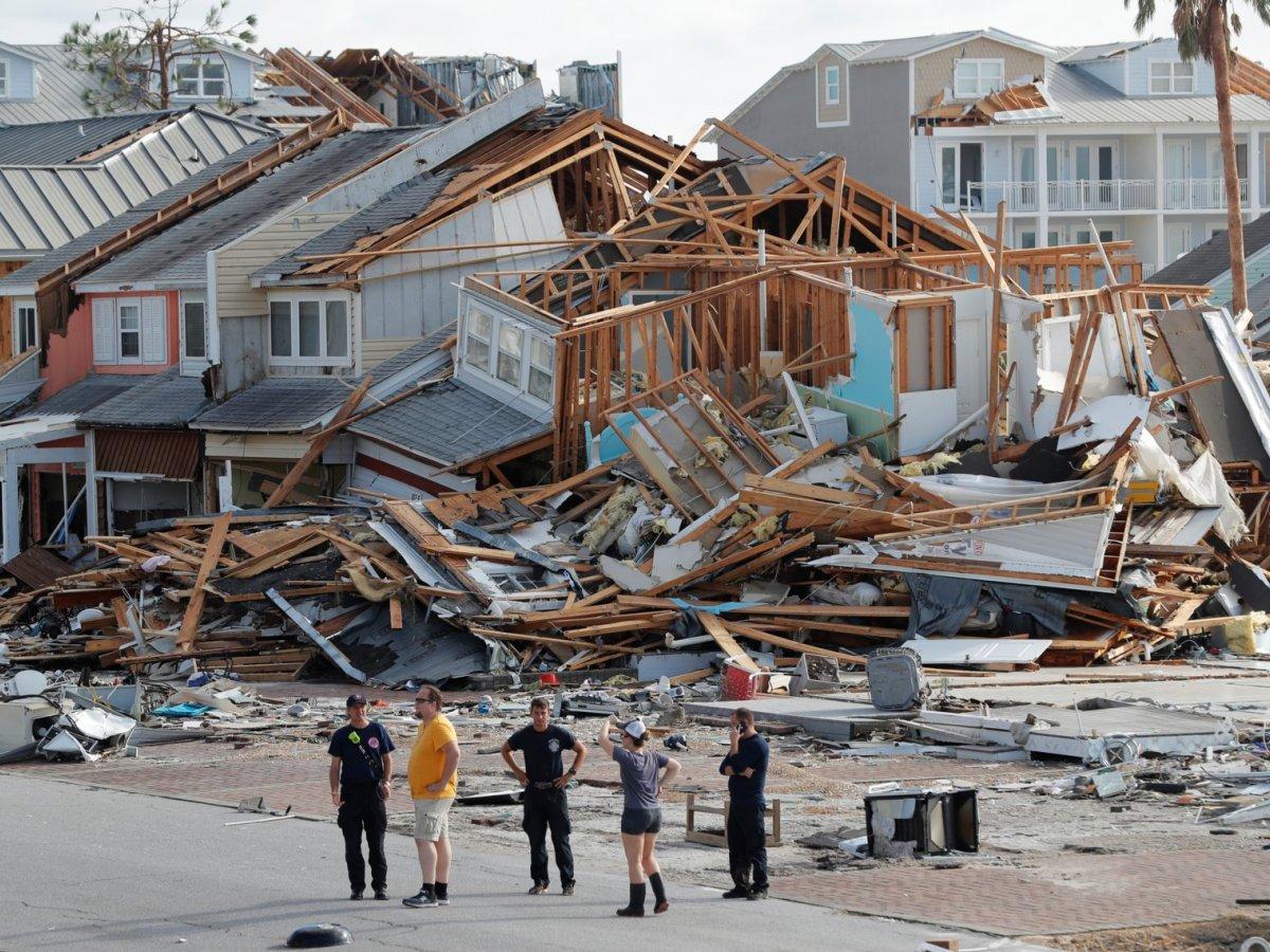 Hurricane Michael damage at Mexico Beach, where the storm made landfall (Credit: Business Insider)