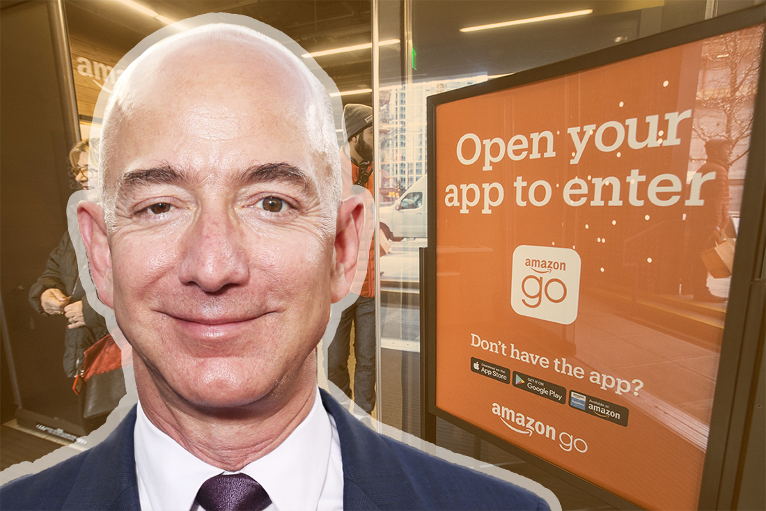Jeff Bezos and Amazon's Go store in Seattle (Credit: Getty Images)