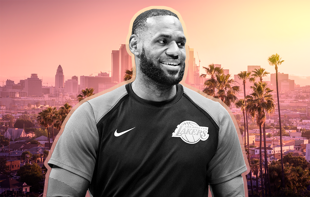 LeBron James and the Los Angeles skyline (Credit: Getty Images, iStock)