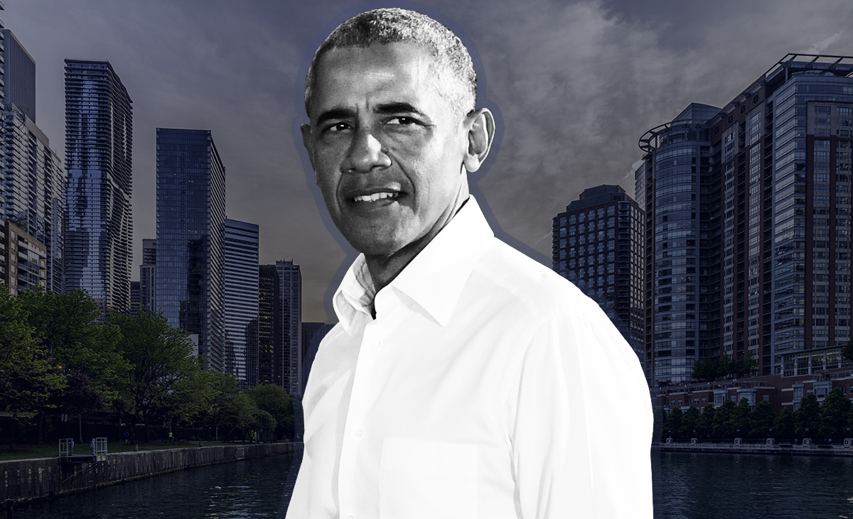 Former president Barack Obama and the Chicago skyline (Credit: Getty Images, iStock)