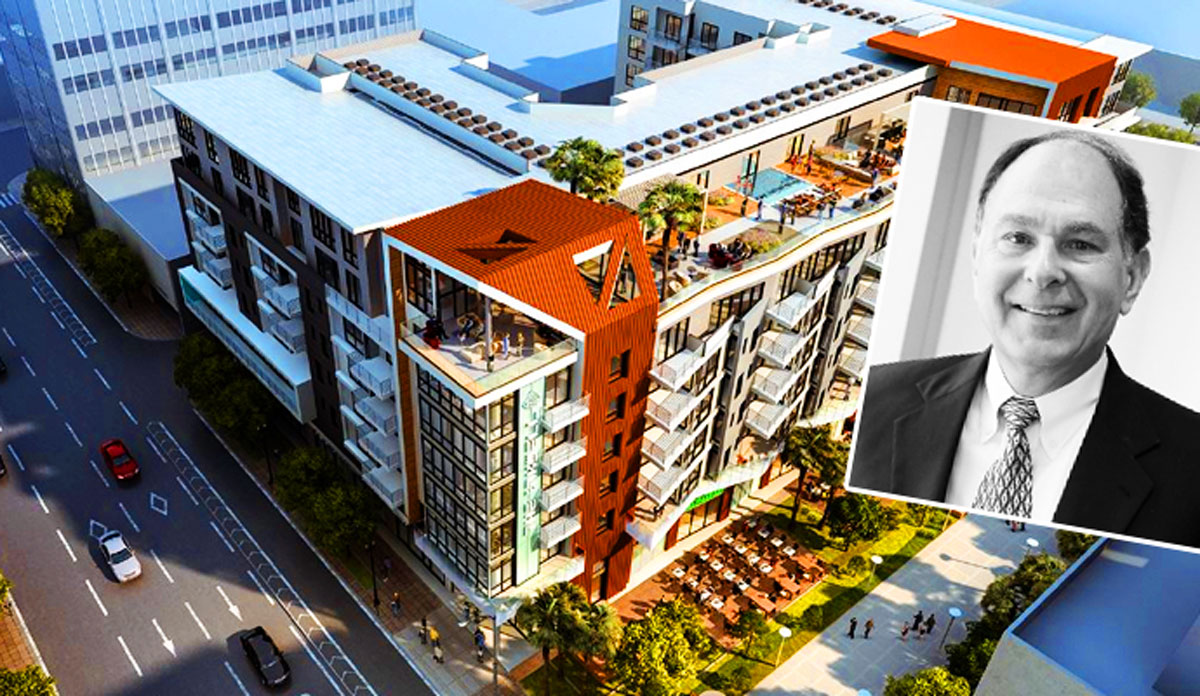 Raintree Development CEO Jeffrey B. Allen and a rendering of the Inkwell project