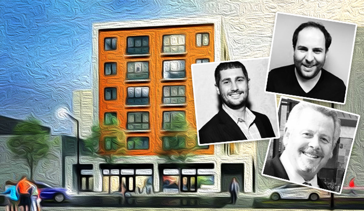Rendering of 6145 N Broadway, Citypads managing principals Andrew Ahitow, Elliot Offenbach and Daniel Zivin