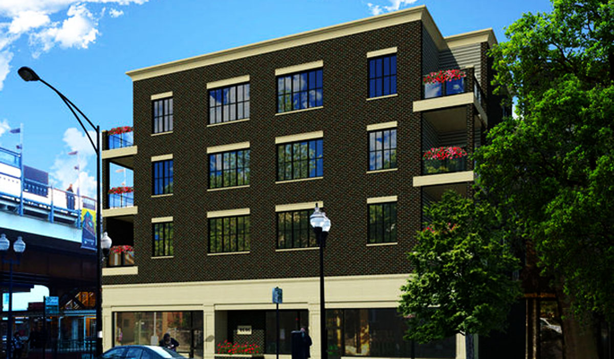 The 24-unit apartment building