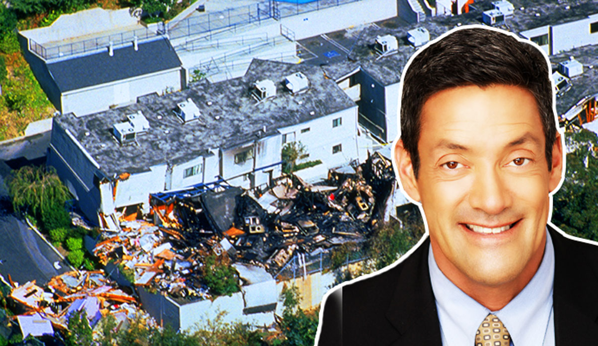 West Hollywood Mayor John Duran and buildings damaged in the 1994 Northridge Earthquake