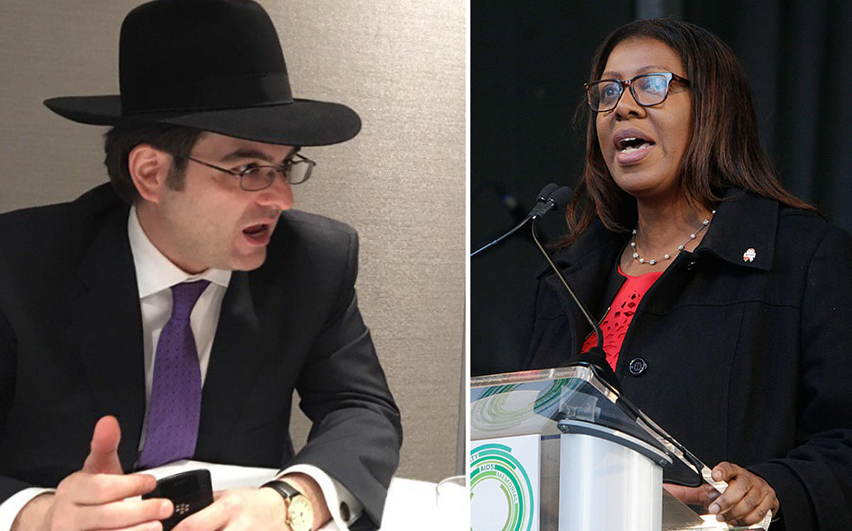 Kalman Yeger and Tish James and (Credit: Twitter and Getty Images)