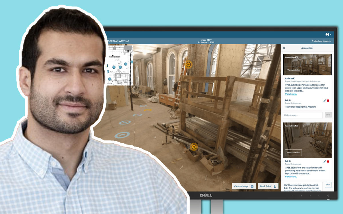Ardalan Khosrowpour and OnSiteIQ's construction monitoring service (Credit: OnSiteIQ)