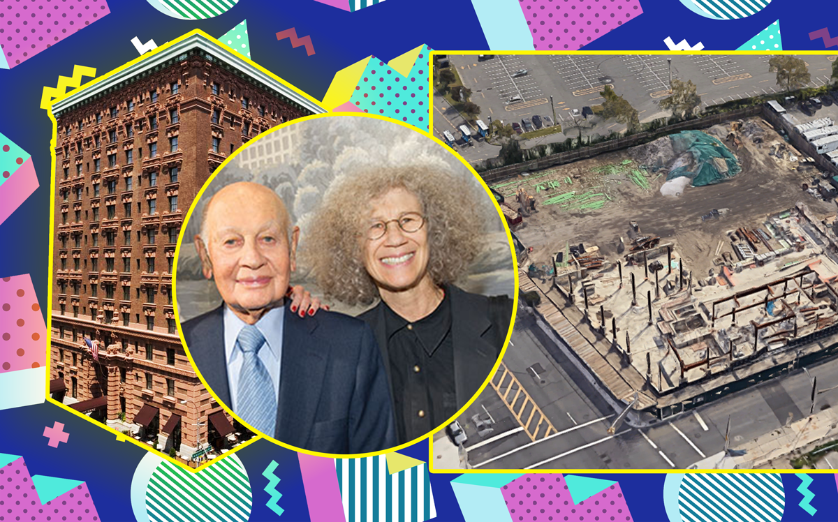 From left: The Lucerne in Manhattan, Leonard Litwin, Carole Pittelman, and 3003 West 21st Street in Brooklyn (Credit: iStock (background), Booking (Lucerne), Steve Friedman (Litwin/Pittelman), and Google Maps (3003 West 21st Street)