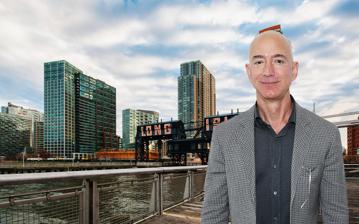 Jeff Bezos and Long Island City (Credit: Getty Images and iStock)