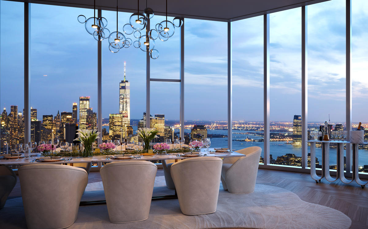 Interior of the Madison Square Park Tower penthouse at 45 East 22nd Street