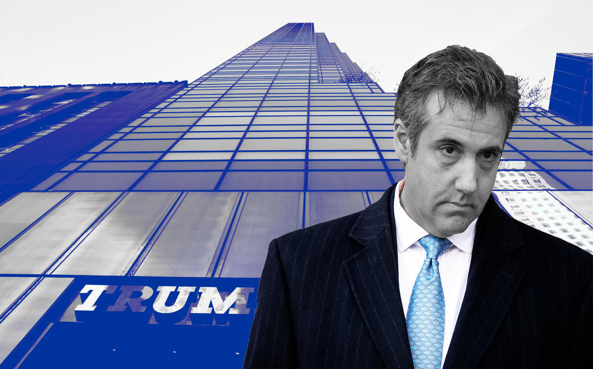 Michael Cohen and Trump Tower at 725 5th Avenue (Credit: Getty Images and Wikipedia)