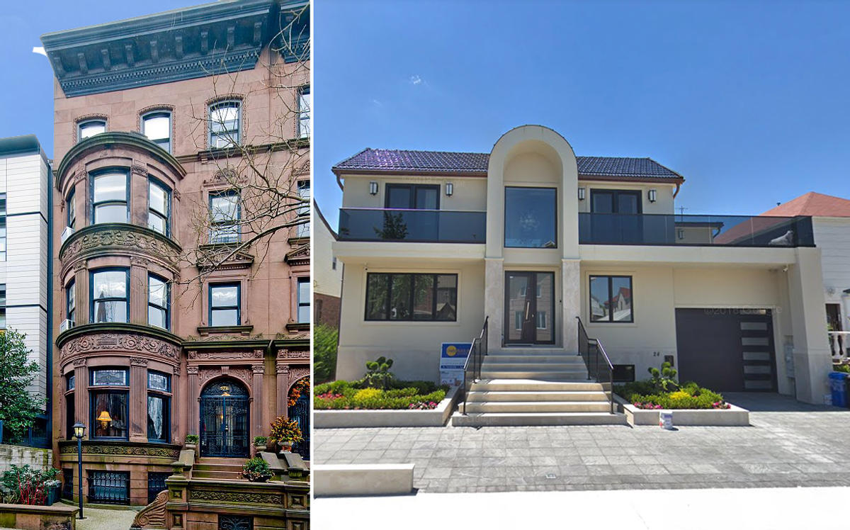 572 1st Street and 24 Exeter Street in Brooklyn (Credit: Apartments and Google Maps)