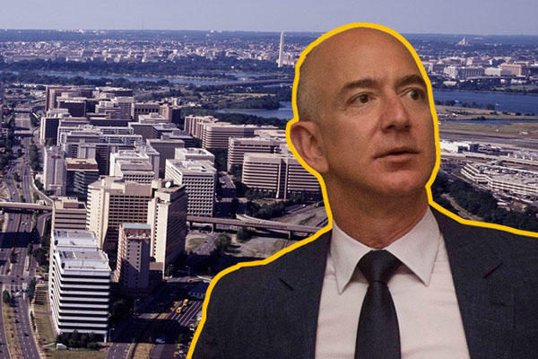 From left: Crystal City, Northern Virginia; Jeff Bezos