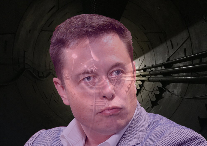 Elon Musk (Credit: Getty Images) and the Hawthorne Loop tunnel
