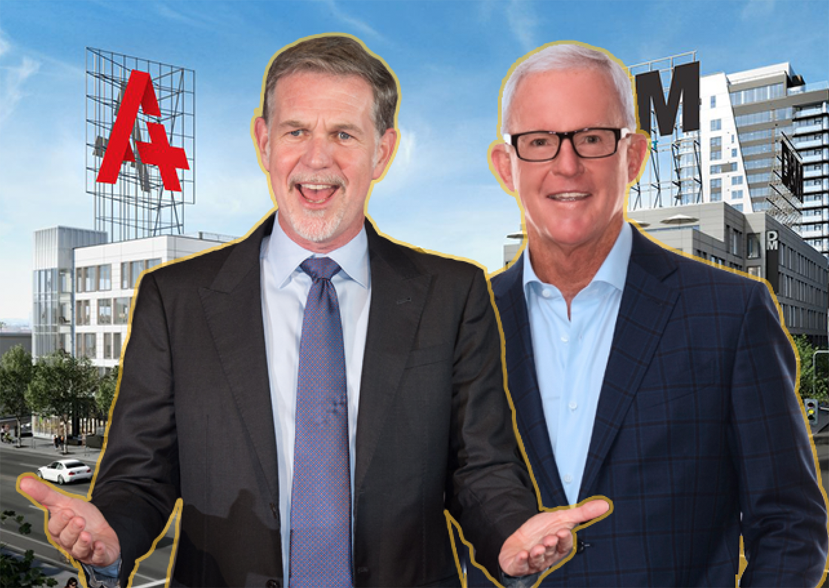 Reed Hastings, John Kilroy and a rendering of Academy on Vine