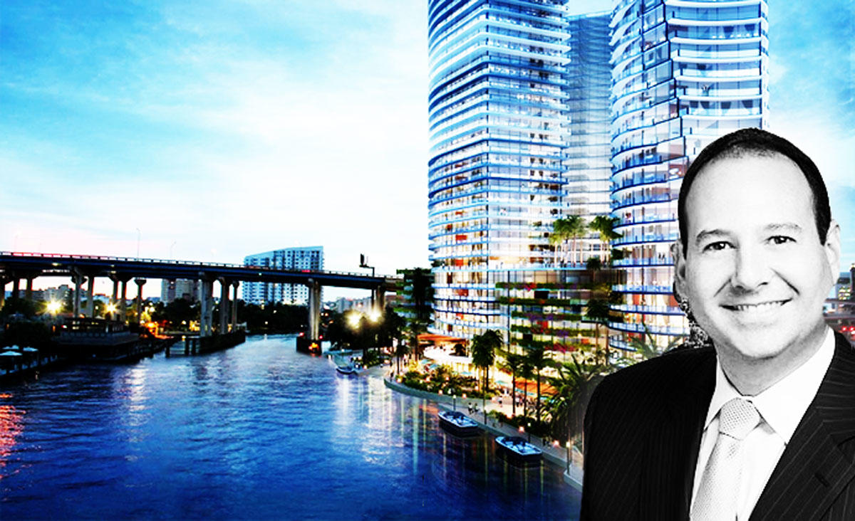 Rendering of Miami River Project and Adler Group President David Adler