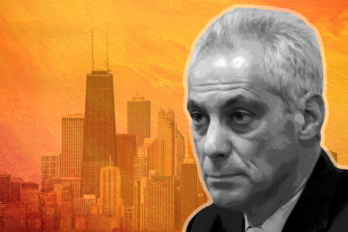 Rahm Emanuel and the Chicago skyline (Credit: Getty Images, iStock)