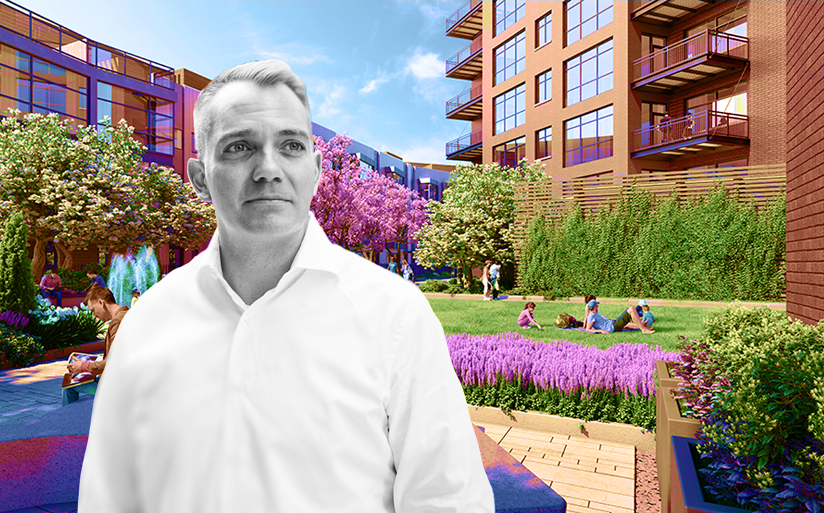 Vermilion President &amp; CEO Dave Cocagne and a rendering of 1650 West Division Street (Credit: Vermilion Development)