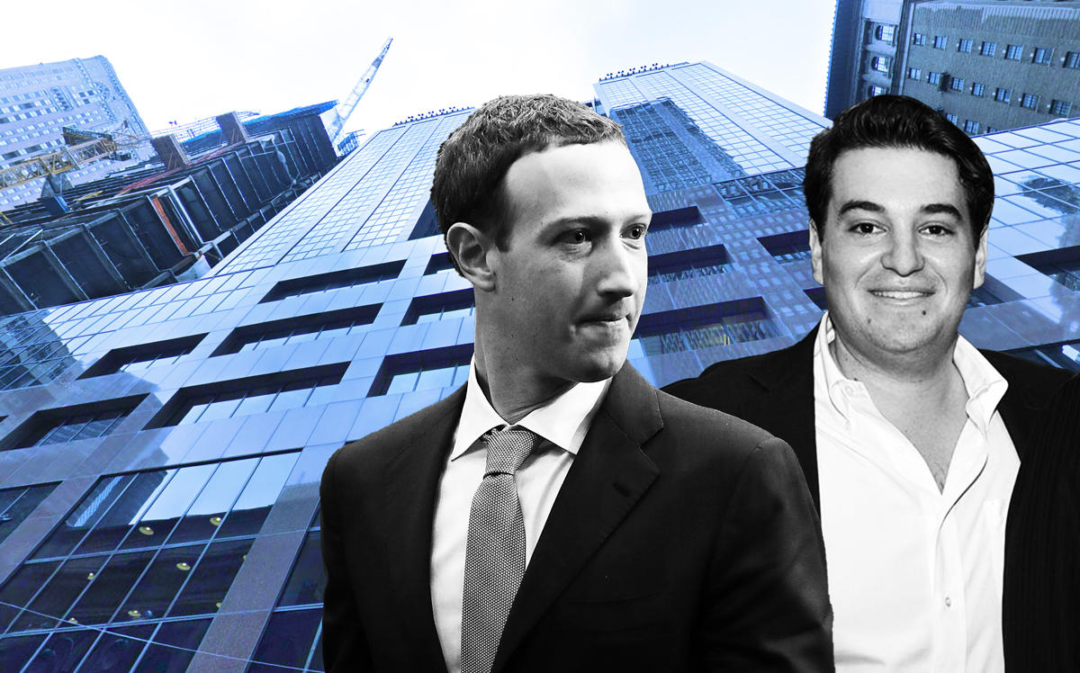 335 Madison Avenue, Mark Zuckerberg, and Michael Milstein (Credit: Google Maps and Getty Images)