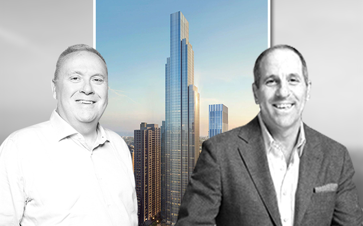 From left: Howard Blair and Scott Timcoe in front of One Chicago Square