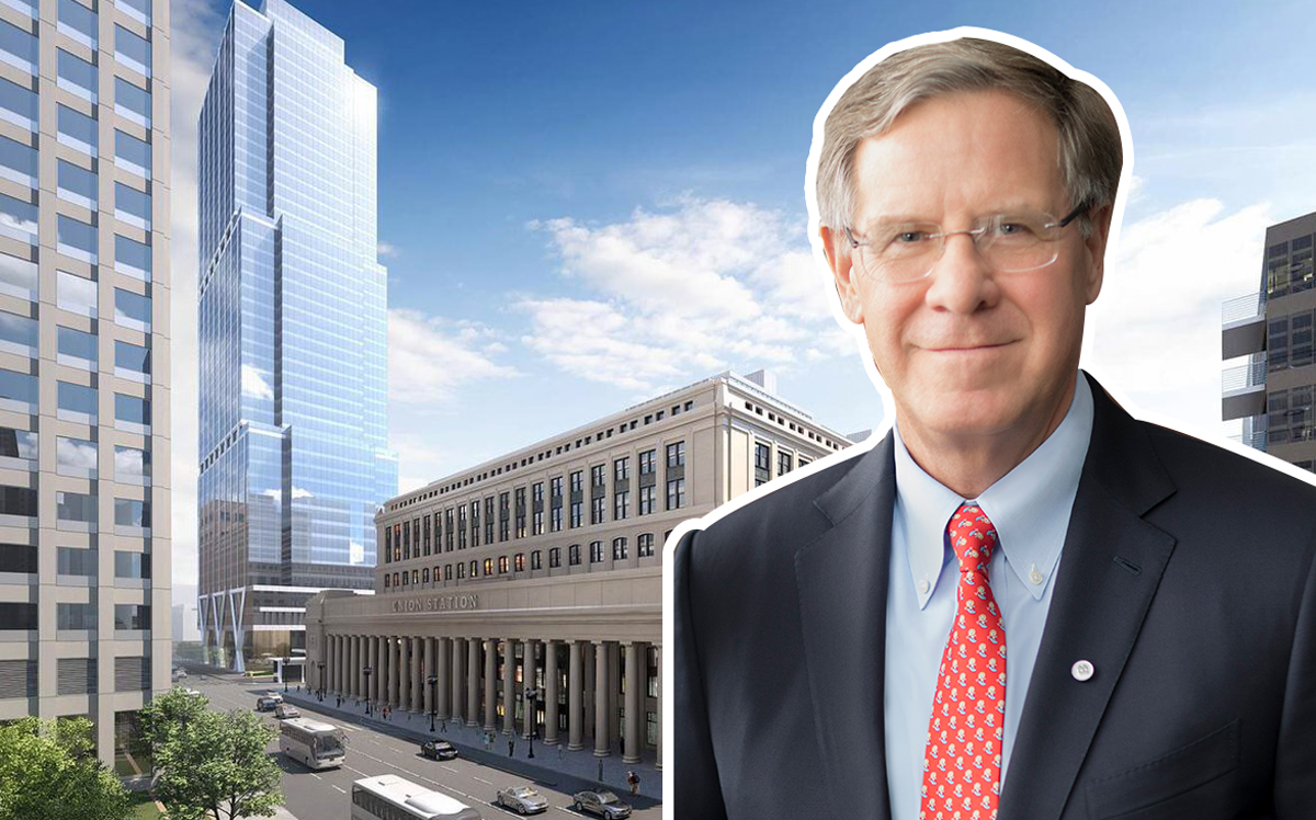 Renderings of the Union Station redevelopment and David Casper, U.S. CEO of BMO Financial Group (Credit: Twitter)