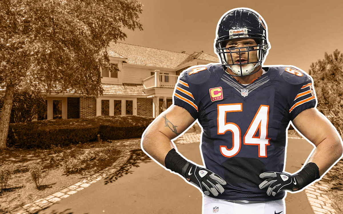 Brian Urlacher and 15044 West Little St Marys Road, Libertyville (Credit: Getty Images and Keller Williams)