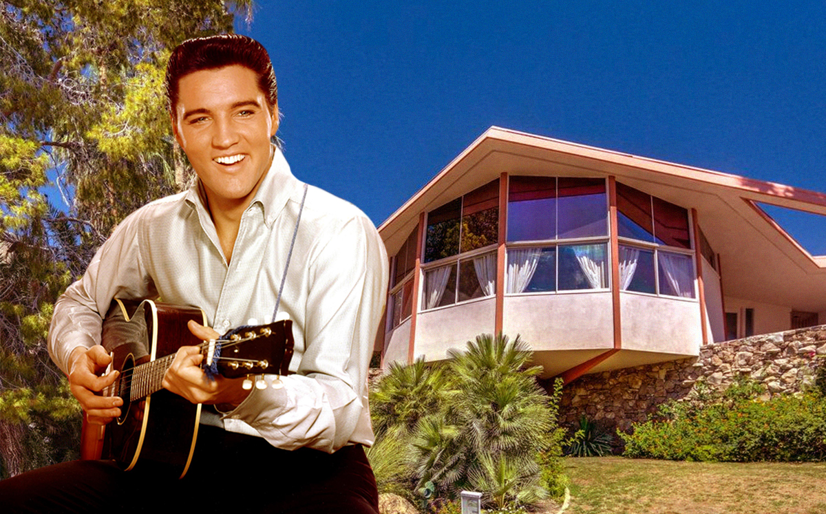 Elvis Presley and 1350 Ladera Circle, Palm Springs (Credit: Getty Images and Scott Histed)