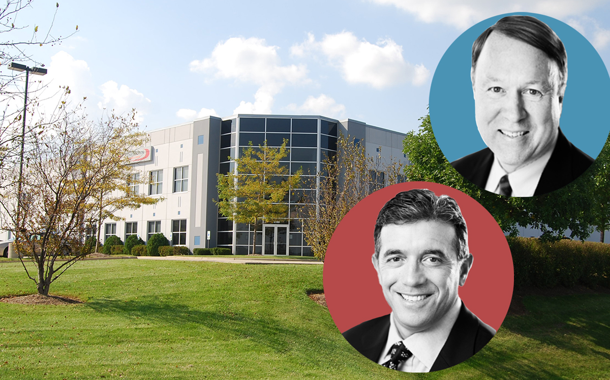 Stockbridge Capital Group’s Executive Managing Directors Terry Fancher (red) and Sol Raso (blue) with 2414 Galvin Drive (Credit: Stockbridge Capital and NorthWest Corporate Park)