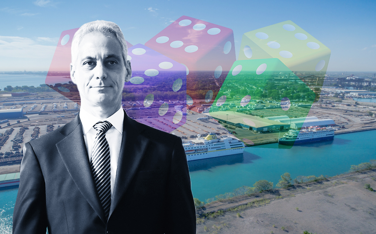 Mayor Rahm Emanuel and the Illinois Port District (Credit: Getty Images, Facebook, and Pixabay)