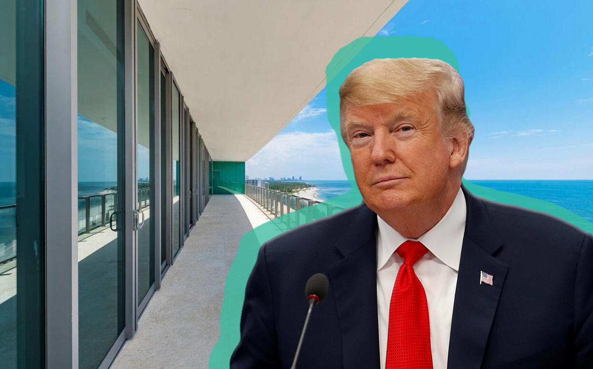 President Donald Trump and a penthouse for sale at the Oceana Key Biscayne in Miami (Credit: Getty Images)