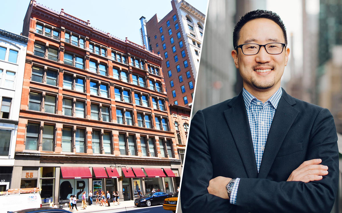27 West 23rd Street and Knotel’s Eugene Lee (Credit: Daytonian in Manhattan and Knotel)