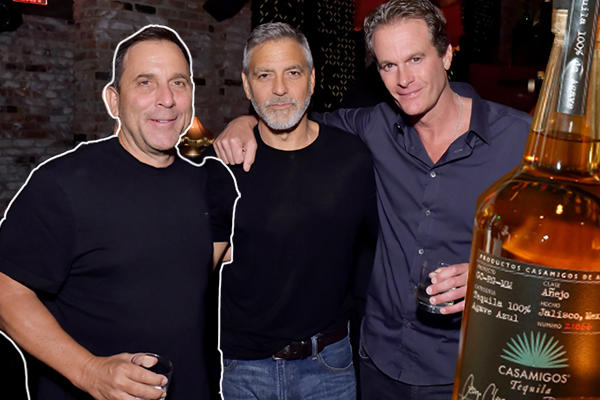 From left: Mike Meldman, George Clooney and Rande Gerber at the Casamigos House of Friends Dinner on June 8, 2018 in Hollywood, California (Credit: Getty)