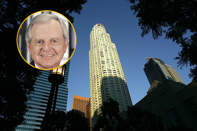 Robert Lewis and the U.S. Bank Tower (Credit: Getty Images)