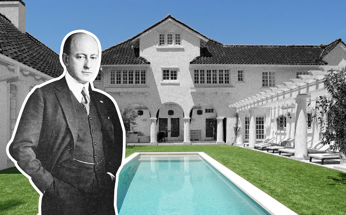 Cecil DeMille and his former Hollywood home. (Credit: Wikipedia and Hilton &amp; Hyland)