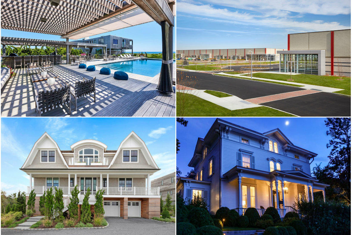 <em>Clockwise from top left: Oceanfront Bridgehampton property lists for $34M, Restoration Hardware leases warehouse at Rechler Equity's Hampton Business District, President Chester A. Arthur's 'Summer White House' in Sag Harbor relists for $13.5M and two beach houses in Westhampton go to contract after just one month on the market.</em>