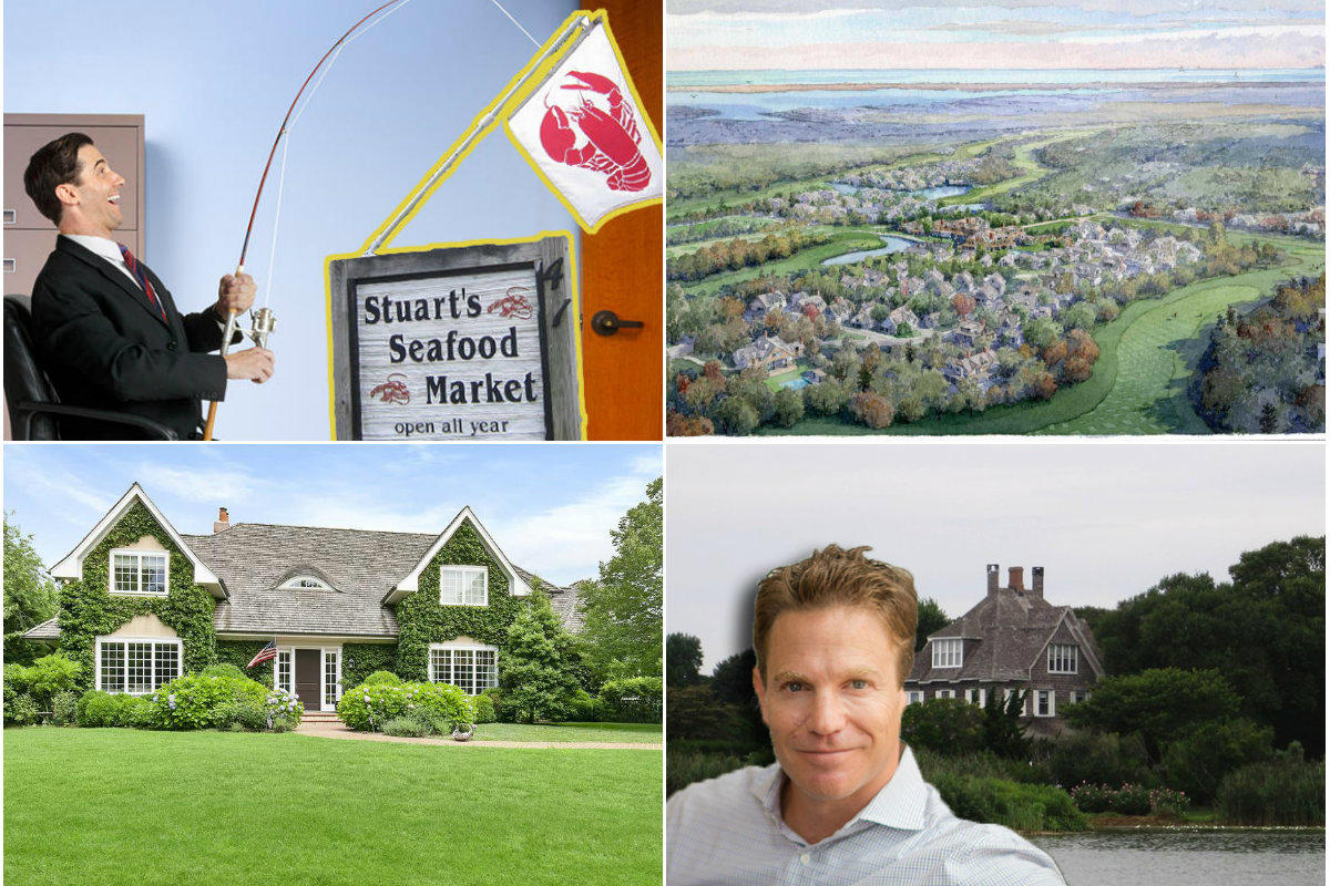 <em>Clockwise from top left: Stuart's Seafood Market in Amagansett lists for nearly $7 million, Southampton delays vote on East Quogue Golf Course to review application changes, Southampton zoning board expected to approve revised Mocomanto renovation plans and an Ivy-covered Southampton home lists for $6.5 million.</em>