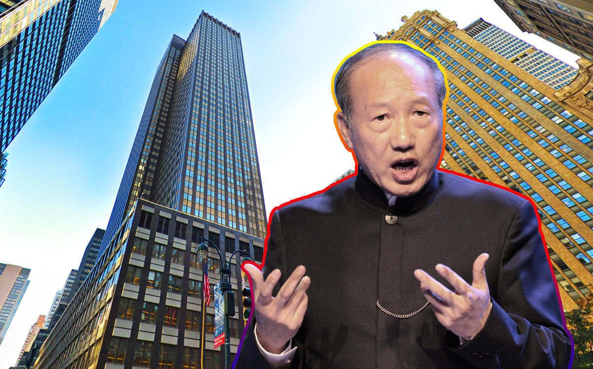 245 Park Avenue and HNA Chairman Chen Feng (Credit: Google Maps and Wikipedia)