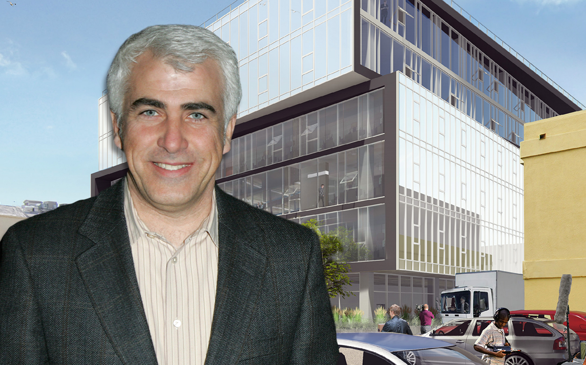 CIM Group’s Shaul Kuba and a rendering of the Courtyard Building