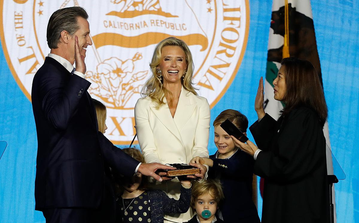 Gavin Newsom at his Inauguration (Credit: Getty Images)