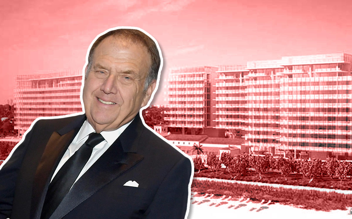 Richard LeFrak and a rendering of the Four Seasons Residences at The Surf Club (Credit: Getty Images)