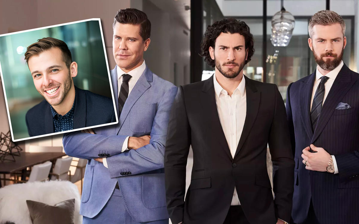 From left: A headshot of Tyler Whitman, Fredrik Eklund, Steve Gold, and Ryan Serhant (Credit: Triplemint and Bravo via Curbed NY)