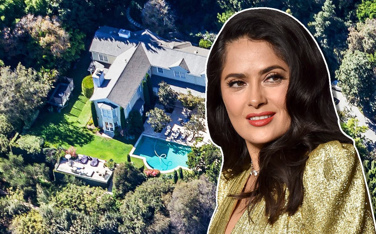 Salma Hayek and her Bel Air home (Credit: Getty Images and Echo Fine Properties)