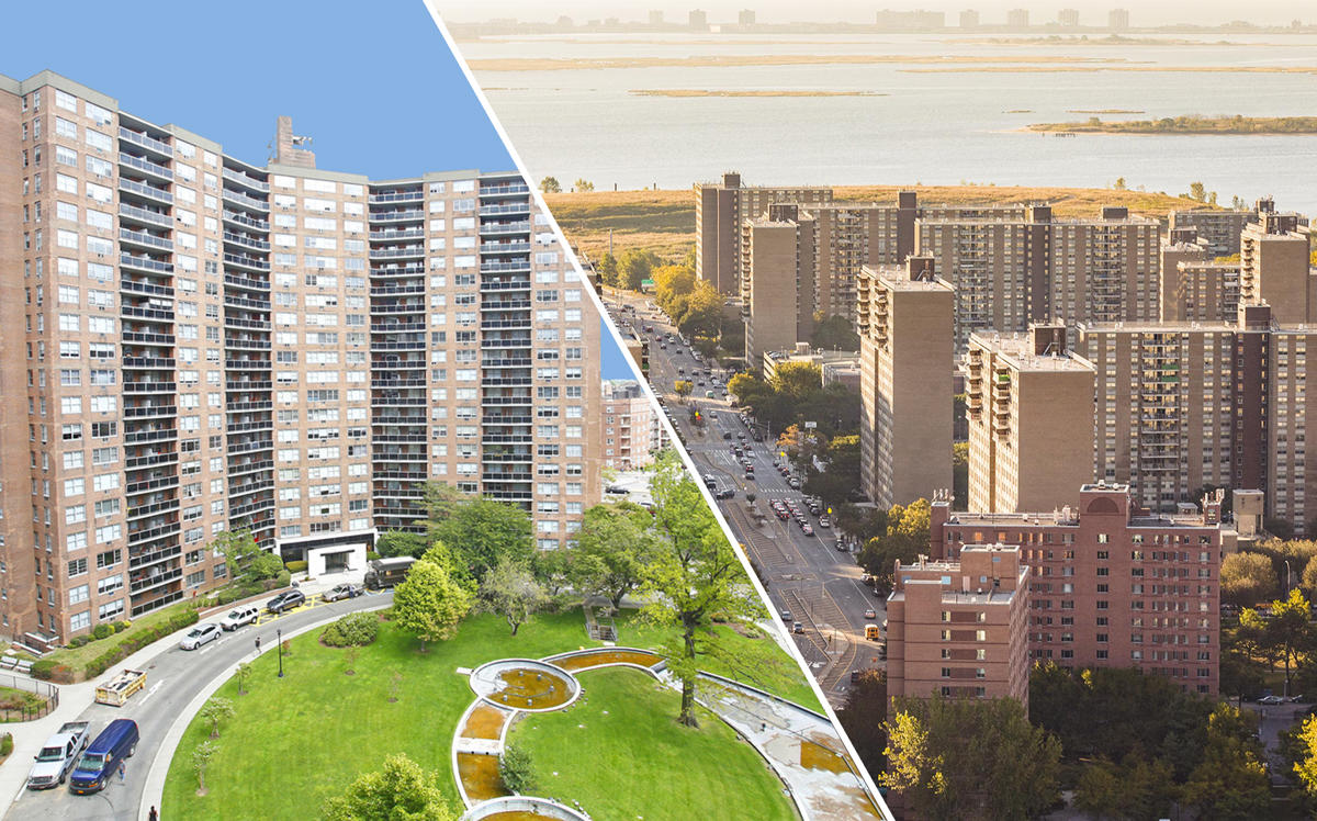 From left: Parker Towers in Queens and Starrett City in Brooklyn (Credit: Parker Towers and LIHC)