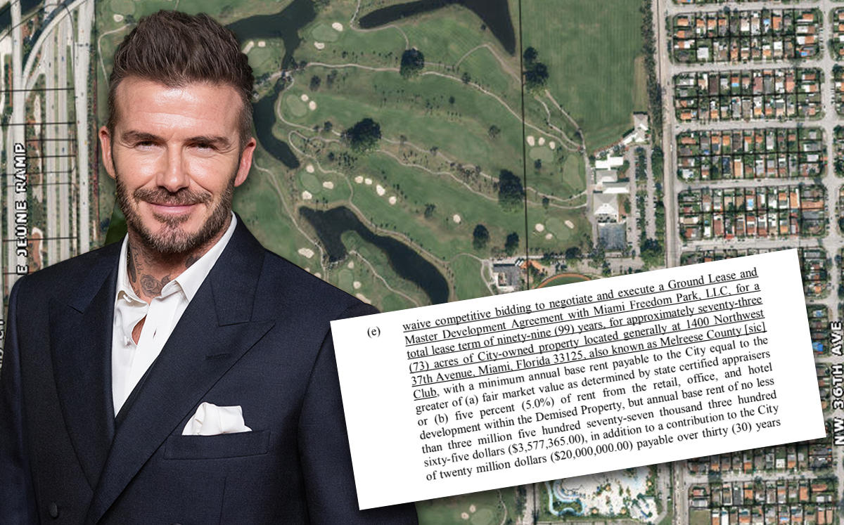 David Beckham (Credit: Getty Images and Google Maps)