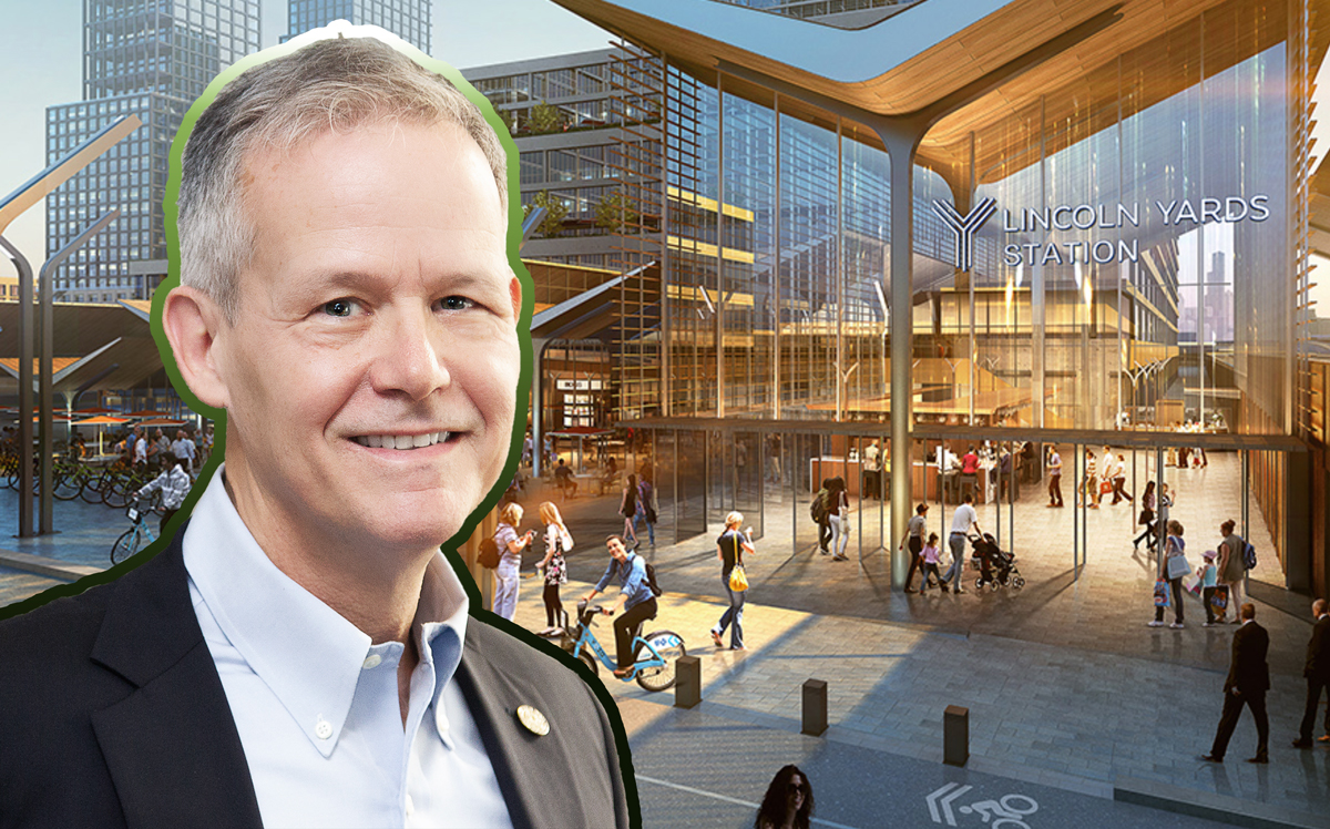 Alderman James Cappleman and a rendering of Lincoln Yards (Credit: Wikipedia and Lincoln Yards)