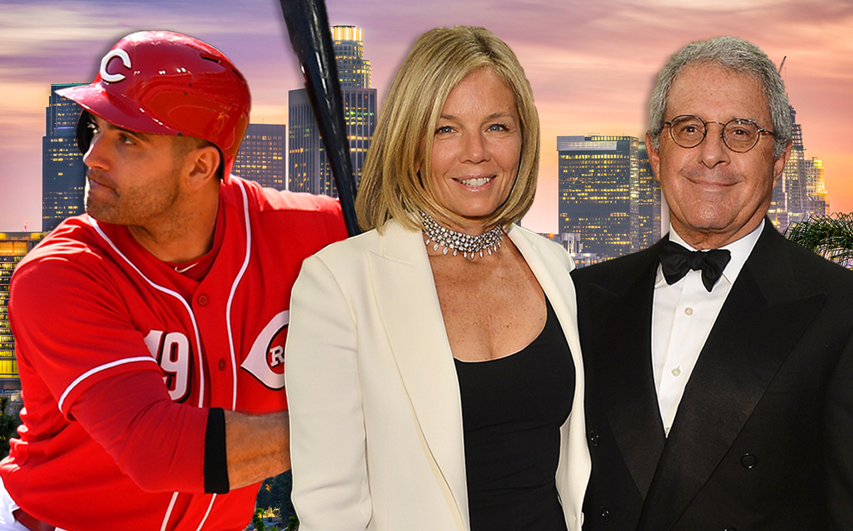 From left: Joey Votto, Kelly Meyer and Ron Meyer (Credit: Getty Images and iStock)