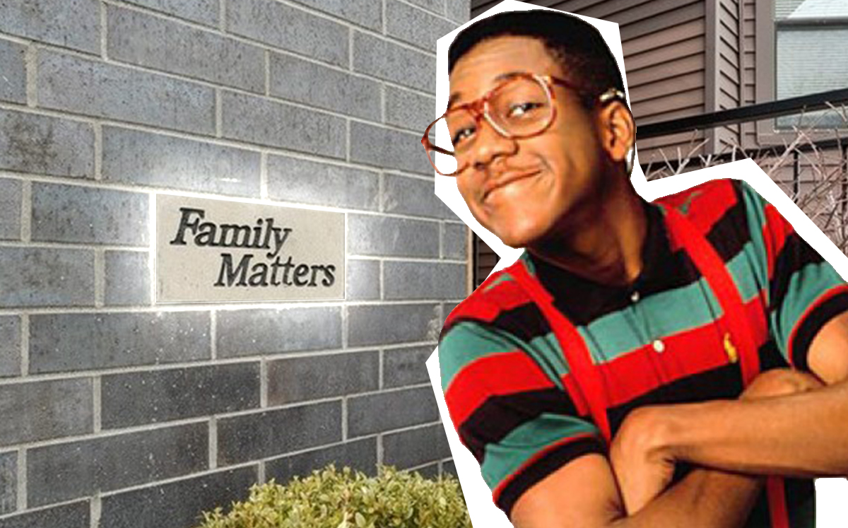 Steve Urkel and 516 W Wrightwood Avenue (Credit: Wikipedia and Coldwell Banker)