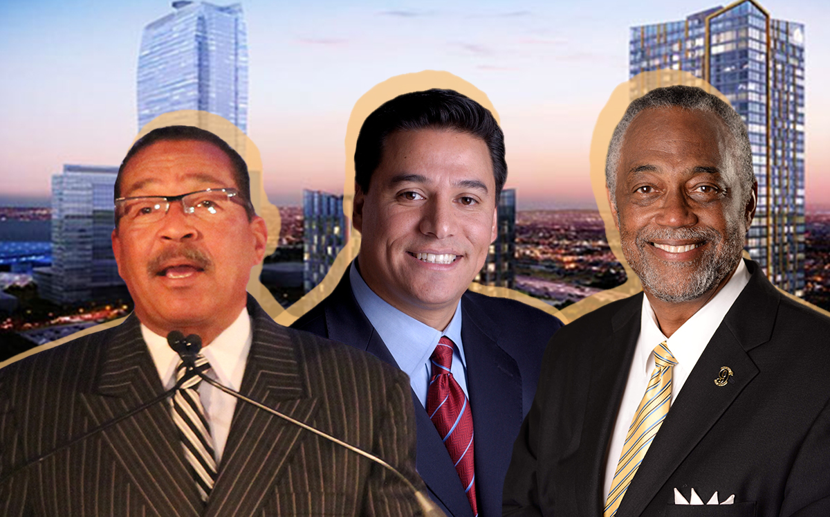 From left: Councilmembers Herb Wesson, Jose Huizar and Curren Price