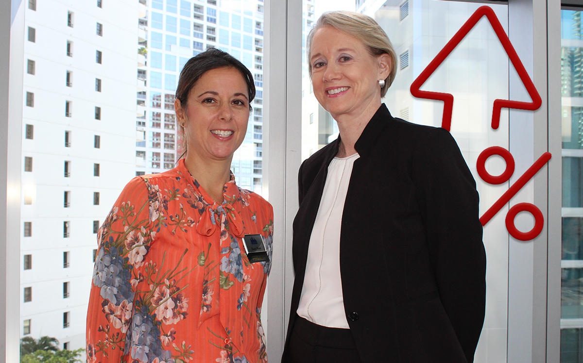 CREW Miami President Keren Marti with Federal Reserve Vice President Karen Gilmore (Credit: iStock)