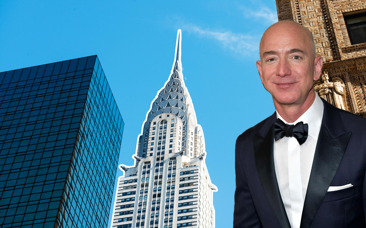 Jeff Bezos and The Chrysler Building at 405 Lexington Avenue (Credit: iStock and Getty Images)